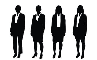 Girl lawyer and businessman silhouette