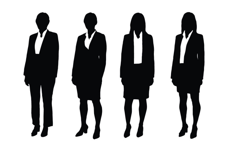 Girl lawyer and businessman silhouette Illustration