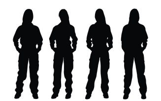 Girl mechanic silhouette collection