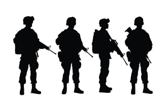 Infantry silhouette vector collection