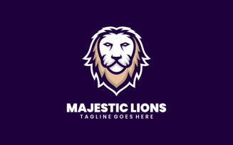 Majestic Lion Simple Mascot Logo