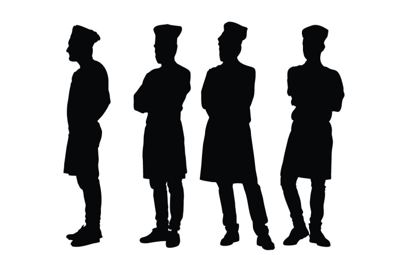 Male bakery silhouette vector collection Illustration