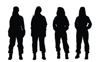 Woman plumber silhouette collection