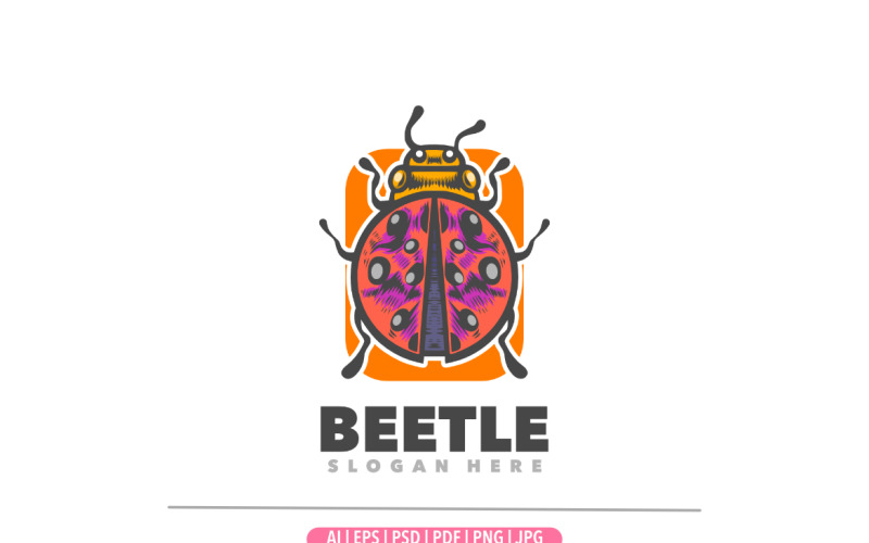 Beetle mascot design logo unique Logo Template