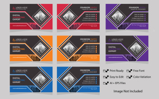 5 Color Version Business Card Design