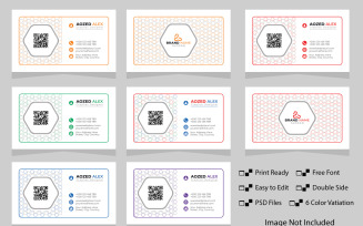 6 Color Version psd Business Card Design