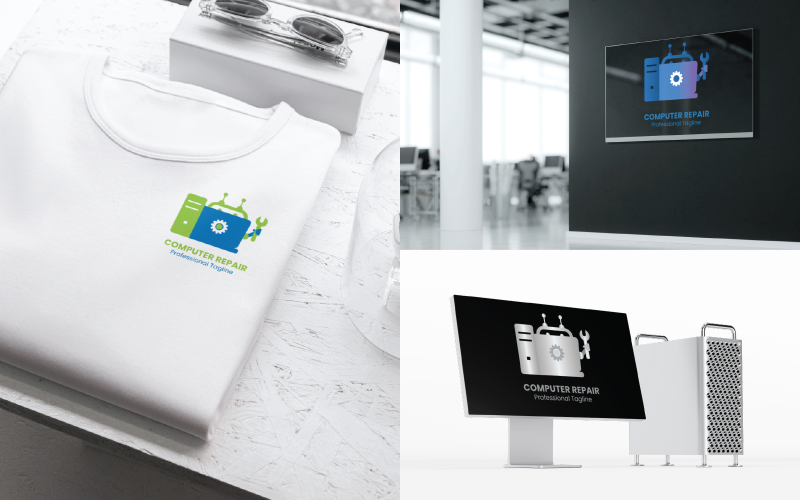 Computer repairing logo Template Logo Template