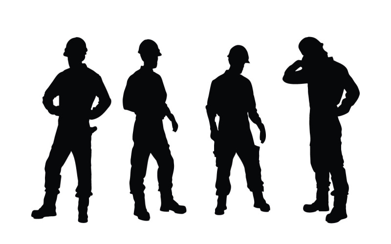Construction workers silhouette vector Illustration