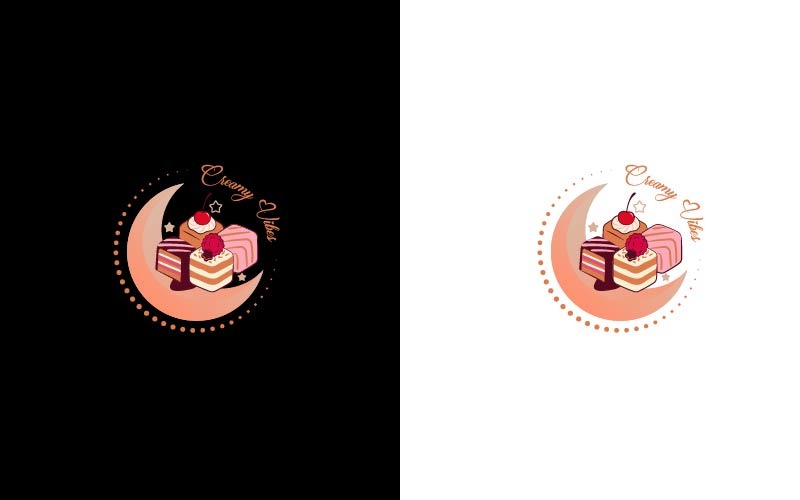 Creamy Vibes Logo Design | Bakery logo Logo Template
