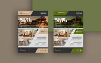 Creative and unique real estate or corporate flyer design template.