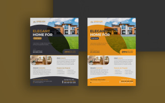 Creative and unique real estate or corporate flyer design template.