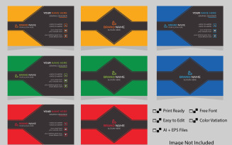 4 Colors Versions Business Card Design