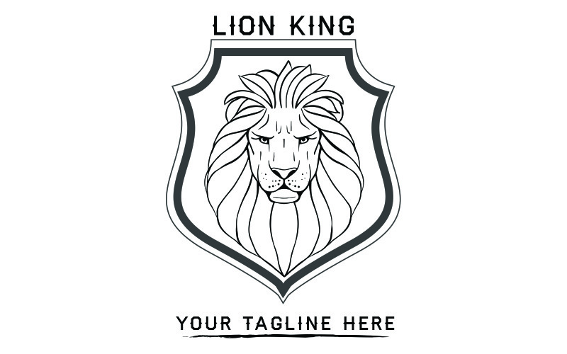 Lion King and Lion Valiant Logo Template
