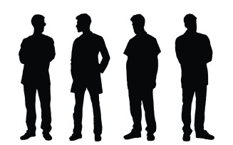 Male doctors standing silhouette vector