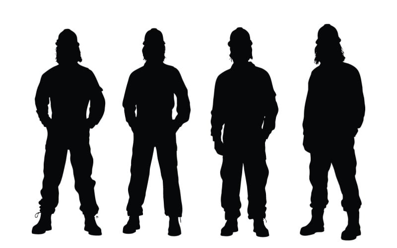 Male mason and worker silhouette vector Illustration