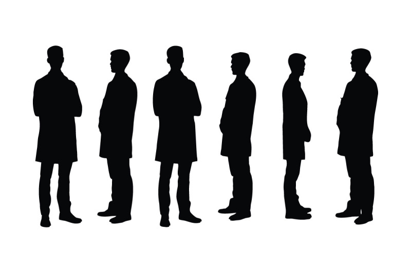 Male physician silhouette collection Illustration