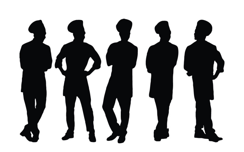 Restaurant chef silhouette collection Illustration