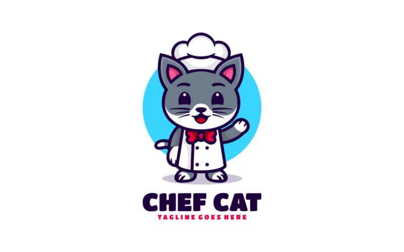 Chef Cat Mascot Cartoon Logo 1 Logo Template