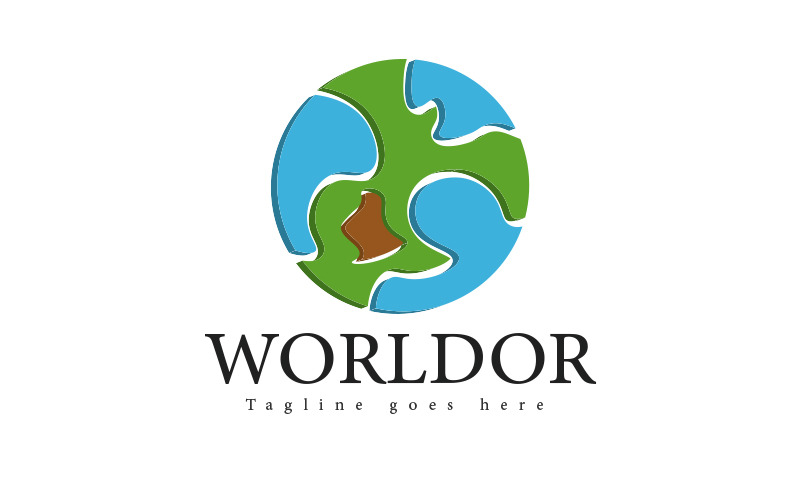 Creative World ( 3D ) logo design Logo Template