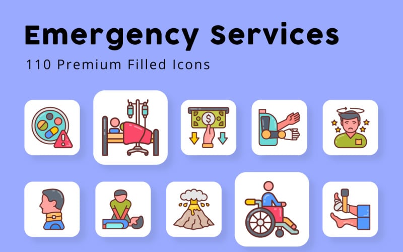 Emergency Services Filled Icons Icon Set