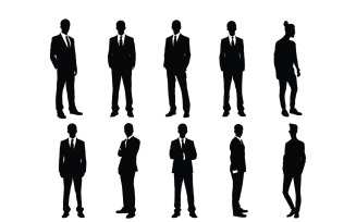 Lawyer man wearing suits silhouette