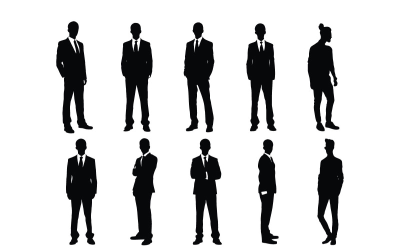 Lawyer man wearing suits silhouette Illustration