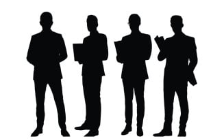 Male counselor and lawyer silhouette set