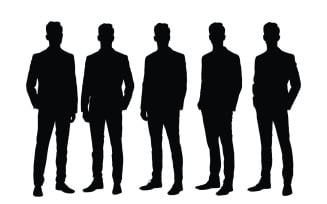 Male counselors silhouette set vector