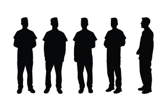 Male physician and scientist silhouette