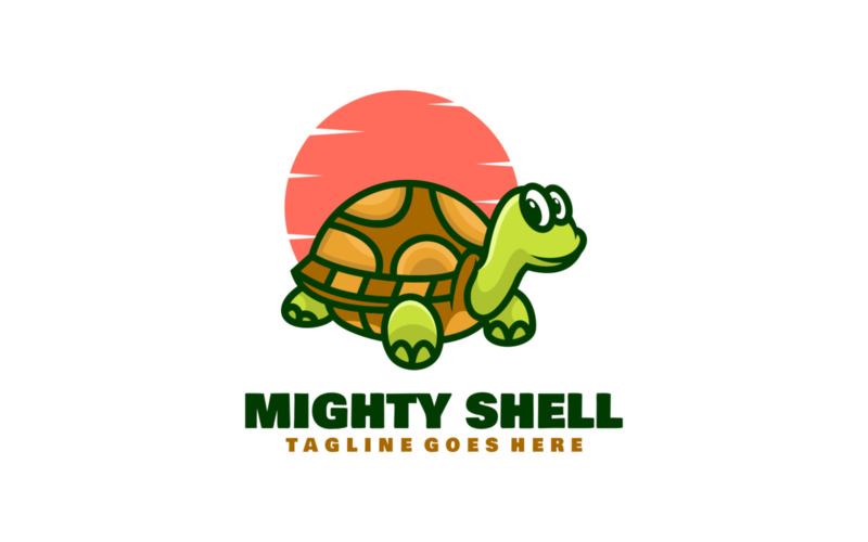 Mighty Shell Mascot Cartoon Logo Logo Template