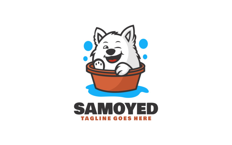 Samoyed Mascot Cartoon Logo 1 Logo Template