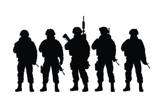 Soldier standing silhouette collection