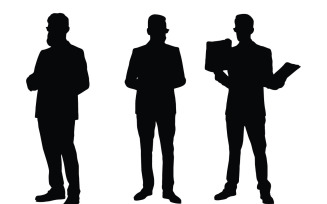 Stylish male lawyer silhouette bundle