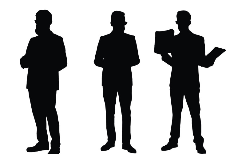 Stylish male lawyer silhouette bundle Illustration