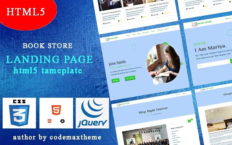 Book-store landing page html5 template Landing Page Template
