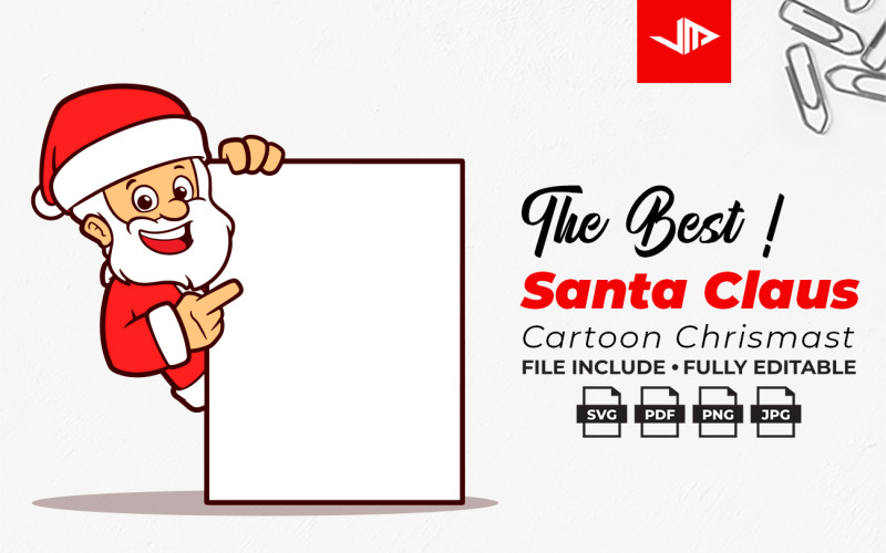 Santa Claus Christmas with Big Board Illustration