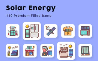 Solar Energy Filled Icons