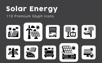 Solar Energy Unique Glyph Icons