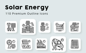 Solar Energy Unique Outline Icons