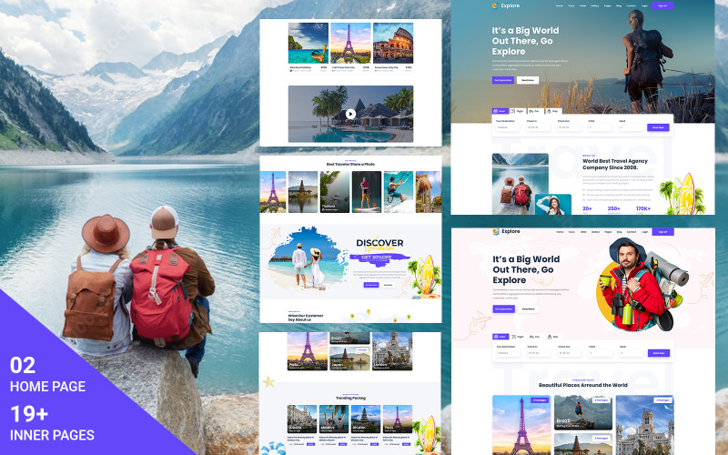 Explore- Travel And Tour Agency Figma Template UI Element