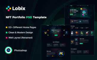 Lobix - NFT Digital Assets Portfolio PSD Template