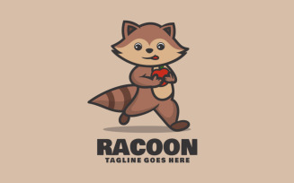 Raccoon Mascot Cartoon Logo 1