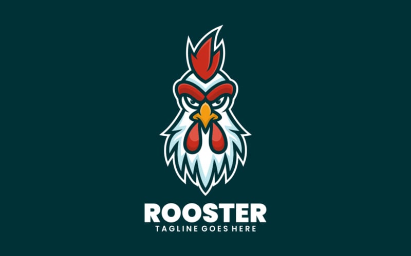 Rooster Simple Mascot Logo 2 Logo Template