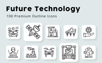 Future Technology Outline Icons