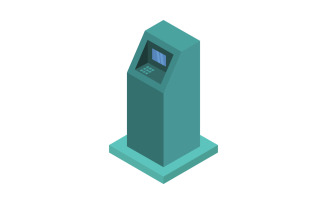 Isometric ATM illustrated on a white background