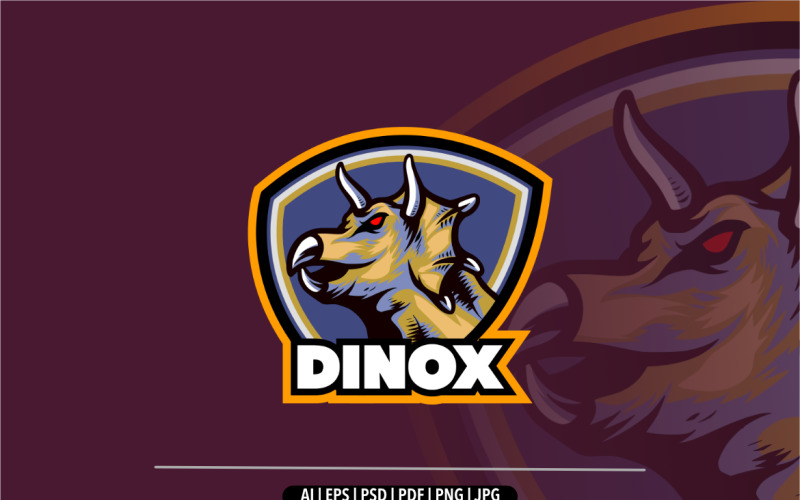 Triceratops mascot dinosaur logo design Logo Template