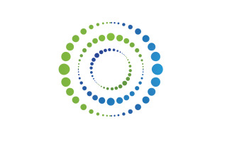 Halftone logo circle dots vector illustration v6