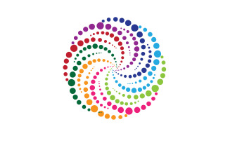 Halftone logo circle dots vector illustration v7