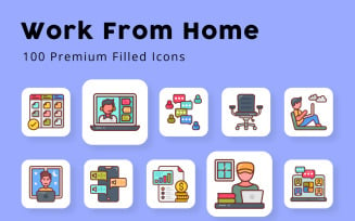 Work From Home Filled Icons