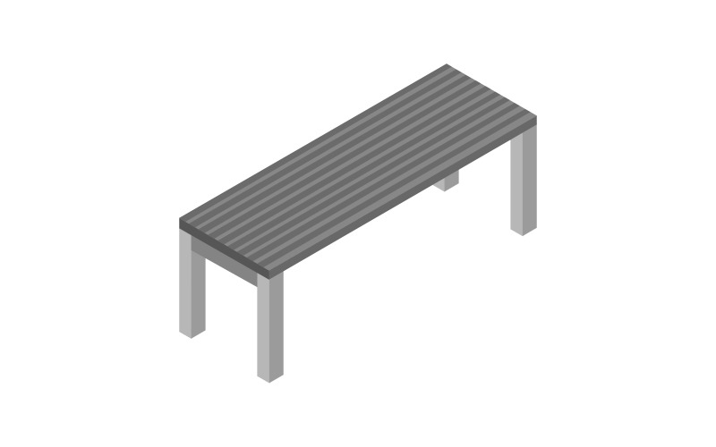 Bench isometric on a white background Vector Graphic